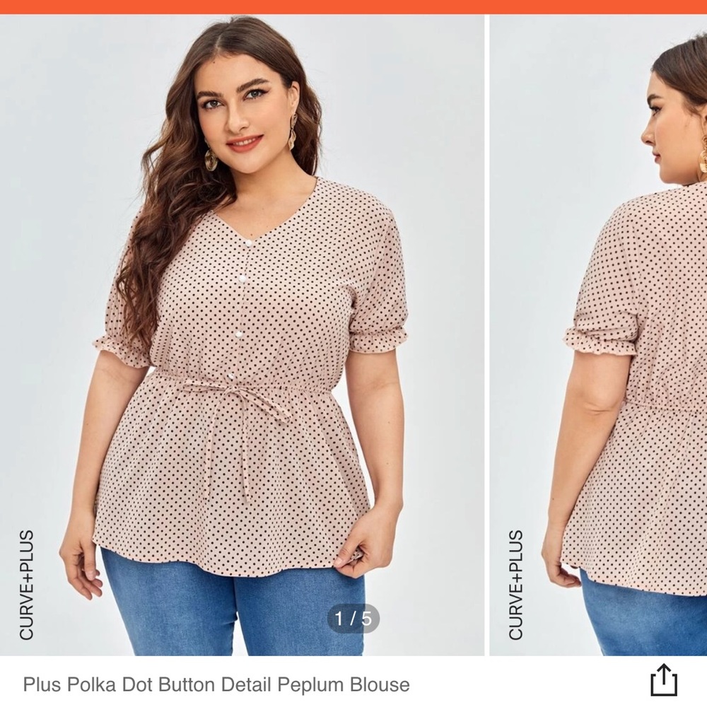 Shein polka dot blouse